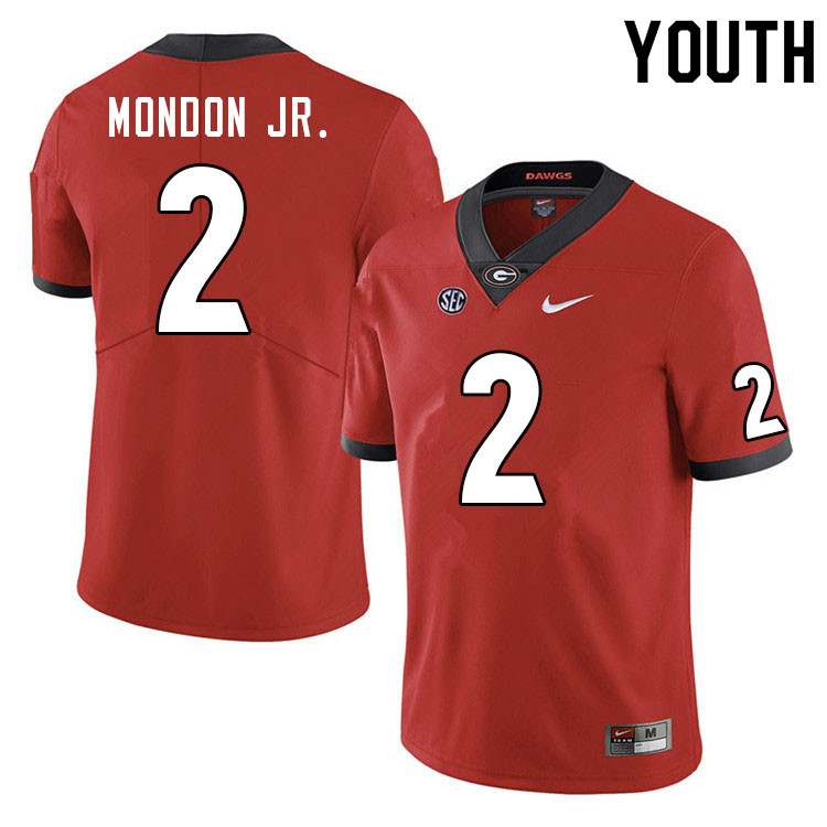 Youth #2 Smael Mondon Jr. Georgia Bulldogs College Football Jerseys Sale-Red